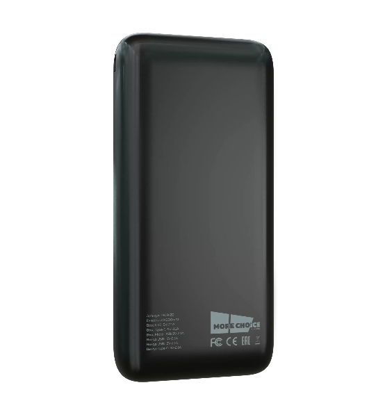 Портативный аккумулятор More choice (4620202550521) PB19-20 2USB 2.1A - 20000mAh черный