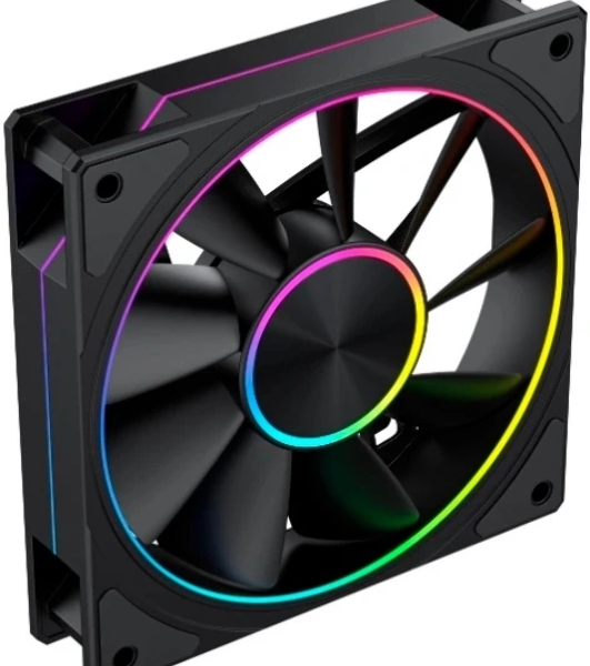 Вентилятор для корпуса Eurocase EU-FN120ARGB2002_8+18 BL YF12023 Black,120 ARGB fan 3pin+AURA 5V3pin female and male connector with brown box,3pcs in