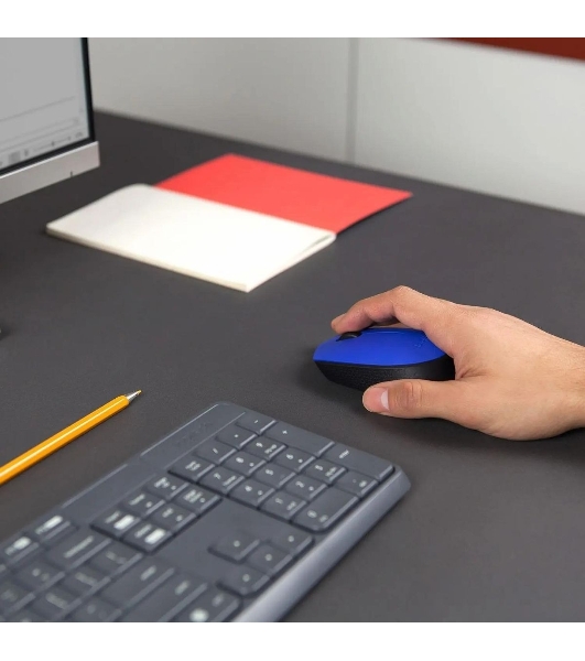 Мышь беспроводная Logitech M171 синий, 1000 dpi, радиоканал, USB, кнопки - 3