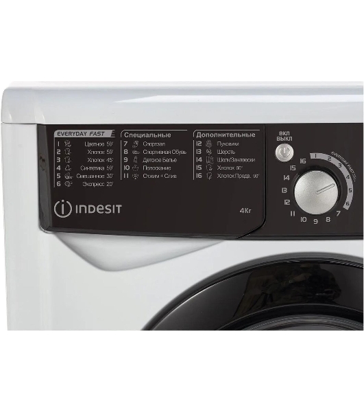 Стиральная машина Indesit MyTime EWUD 4105 BK CIS белый, загрузка фронтальная 4 кг, 1000 об/мин., класс: А