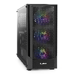 Компьютерный корпус Miditower ExeGate EVO-8227-NPX500 (ATX, БП 500NPX с вент. 12см, 2*USB+1*USB 3.0+HD Audio, черный, 3 вент. RGb, закаленное стекло), фото 1