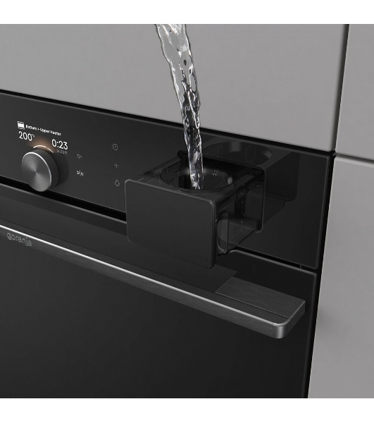 Встраиваемая электрическая духовка Gorenje BFS6148B, объем 77 л, макс. температура 230 градусов, сенсорное/поворотное управление, Wi-Fi, пар (FullSteam), сувид, AirFry, автоматические программы, телескопические направляющие на одном уровне, термощуп, динамическая система охлаждения, многоуровневое приготовление, PerfectGrill, энергоэффективность А+, черный