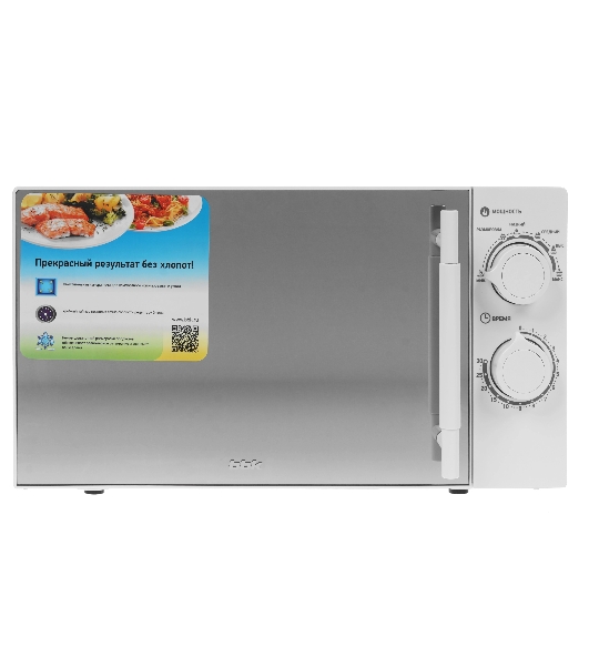 Микроволновая печь BBK 20MWS-771M/WM белый, 20 л, 700 Вт, переключатели - поворотный механизм