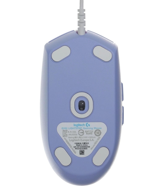 Мышь проводная Logitech G102 LIGHTSYNC фиолетовый, 8000 dpi, USB, кнопки - 6