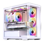 Корпус без блока питания JONSBO D300, Mini-Tower, TG, no fan, 2xUSB-A 3.2 + 1xUSB-C 3.2, mATX, mITX White, фото21