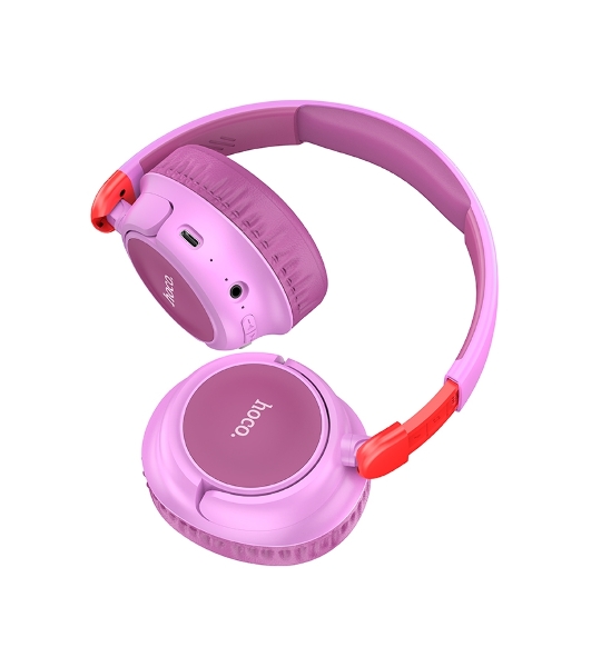 Беспроводные/проводные наушники Hoco W43 фиолетовый, накладные, Bluetooth + проводной, до 25 ч.