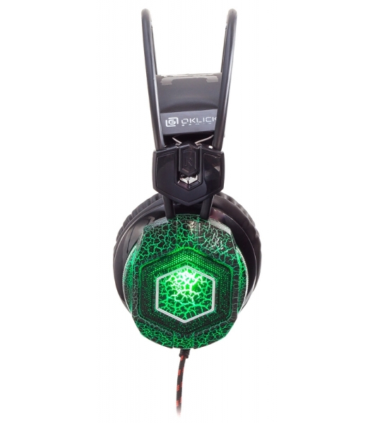 Гарнитура Oklick HS-L500G зелёный/чёрный, проводная, USB/3.5 мм