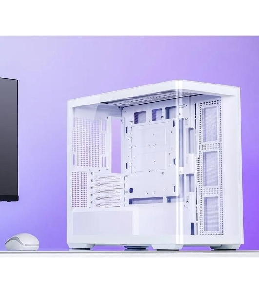 Корпус без блока питания JONSBO D300, Mini-Tower, TG, no fan, 2xUSB-A 3.2 + 1xUSB-C 3.2, mATX, mITX White