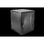 Шкаф коммутационный ЦМО ШРН-15.650-9005 настенный 15U 600x658мм пер.дв.стекл 200кг черный 600мм 180град., фото 1