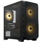 Компьютерный корпус без блока питания HSPD M321, Mesh Mini-tower, черный, slide TG, 0.45 SPCC, 2x140мм ARGb+1x120мм ARGb mATX, mITX 160/340/184мм 2x2.5', 2x3.5', 4xPCI 2xUSB-A 3.0, 1xUSB-A 1.0 390x200x385мм, фото 1