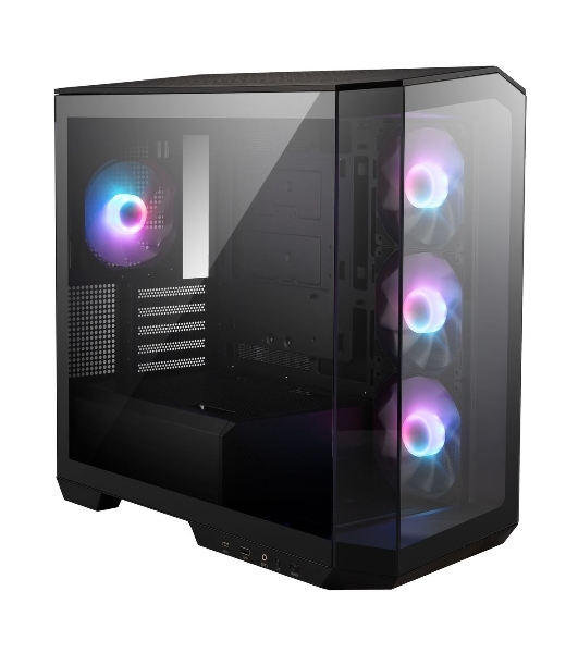 Компьютерный корпус без блока питания Case MSI MAG PANO M100R PZ, Mini-Tower, TG, 4x120мм ARGB, 1xUSB 3.2, 1xUSB 3.2 Type-C, mATX, mITX черный