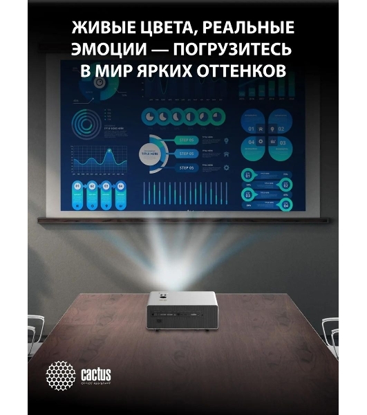 Проектор Cactus CS-C4.SG DLP 45600Lm (1920x1080) 800000:1 ресурс лампы:25000часов 1xUSB typeA 1xHDMI 6.8кг