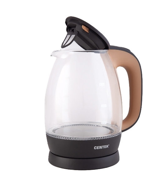 Электрочайник Centek CT-0056 кофейно-бежевый, 1.7 л, 2200 Вт, скрытый нагревательный элемент