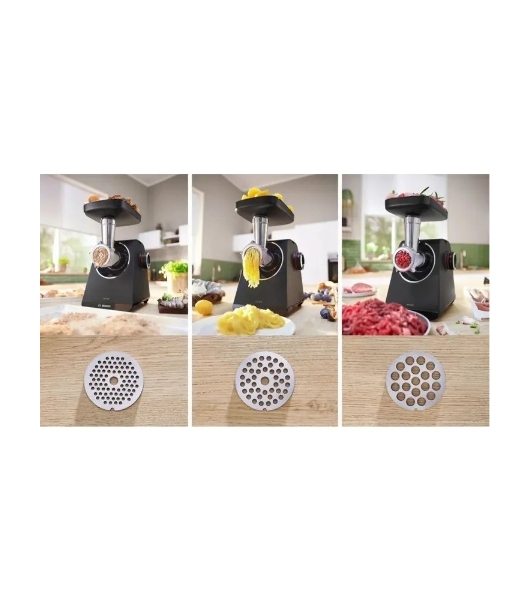 Мясорубка электрическая Bosch MFWS650B черный, 2100 Вт, 3.5 кг/мин, реверс, защита от перегрузки, насадки - 5