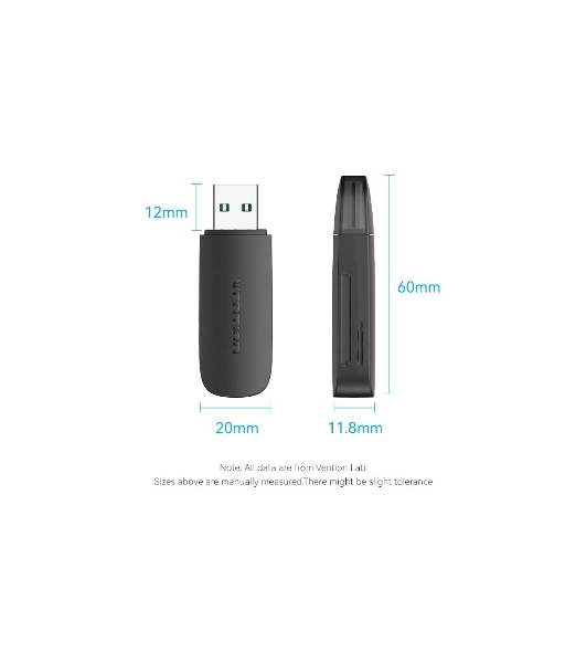 Кард-ридер Vention CLGB0/черный/SD,SDHC,SDXC,TF,micro-SD,micro-SDXC,miсro-SDHC/USB 3.0/пластик