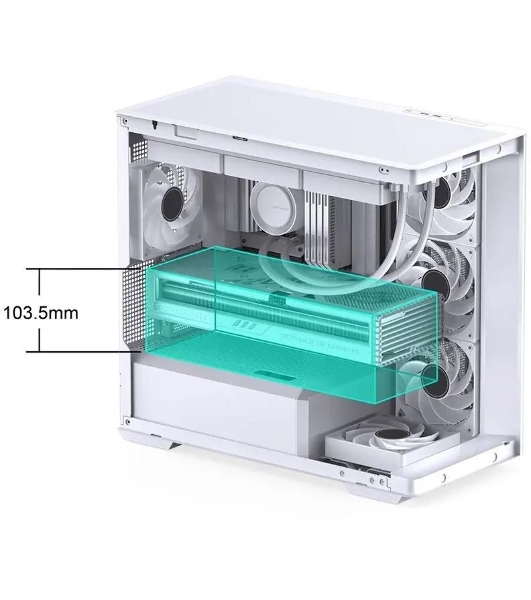 Корпус без блока питания JONSBO D300, Mini-Tower, TG, no fan, 2xUSB-A 3.2 + 1xUSB-C 3.2, mATX, mITX White