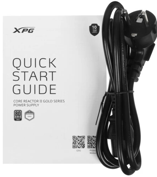Блок питания ADATA XPG Core Reactor II 850 (COREREACTORII850G-BKCEU), 850Вт, 80 PLUS Gold, 120мм, модульный, черный