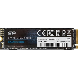 Накопитель SSD Silicon Power P34A60, 1Tb, PCIe 3.0 x4, M.2 2280, NVMe, R/W 2200/1600