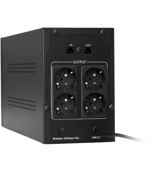 Источник бесперебойного питания ExeGate SpecialPro UNB-2200.LED.AVR.EURO.RJ 2200VA/1300W, LED, AVR, 4 евророзетки, RJ45/11, черный