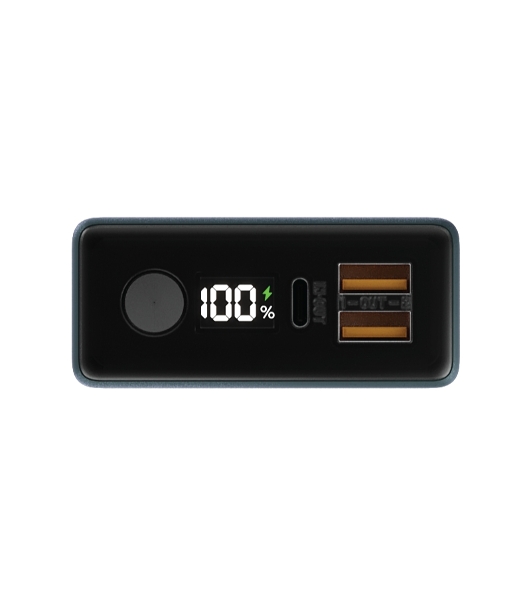 Портативный аккумулятор OLMIO QX-20, 20000mAh, 22.5W, QuickCharge3.0/PowerDelivery, LCD, графитовый