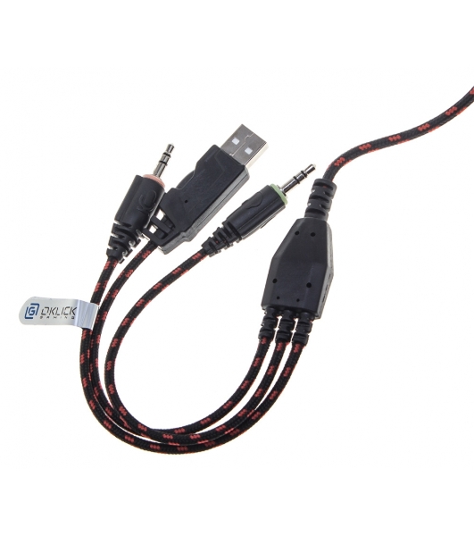 Гарнитура Oklick HS-L500G зелёный/чёрный, проводная, USB/3.5 мм