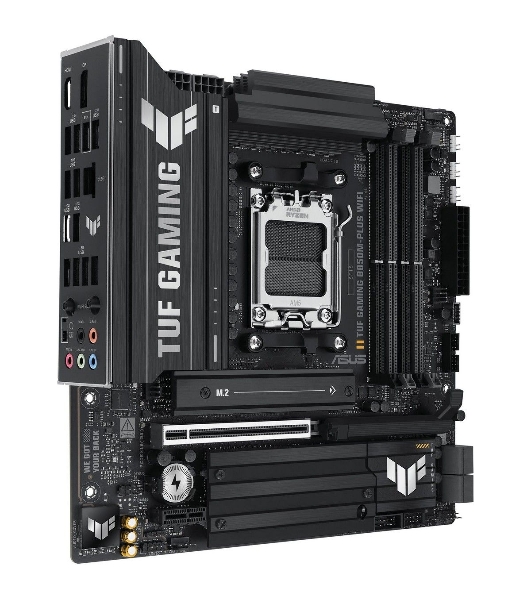 Материнская плата ASUS TUF GAMING B850M-PLUS WIFI, AM5, AMD B850, 4xDDR5, 4xSATA, 3xM.2, 1xPCIe 4.0 x16, 1xHDMI, 1xDP, 1x 2.5Gb LAN, 1xUSB-C 20Gbps, 3xUSB-A 10Gbps, 4xUSB-A 5Gbps, 4xUSB-A 2.0, 7.1, micro-ATX
