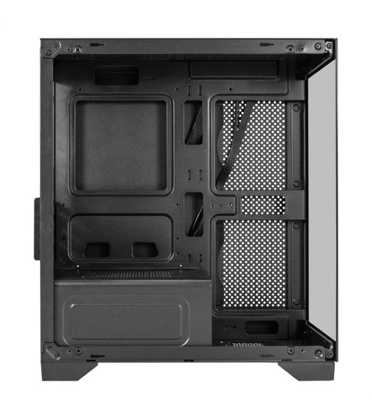Компьютерный корпус Minitower ExeGate i3 SEA LE (mATX, без БП, 1хUSB+1хUSB 3.0, HD аудио, черный, передняя и боковая панели - закаленное стекло)