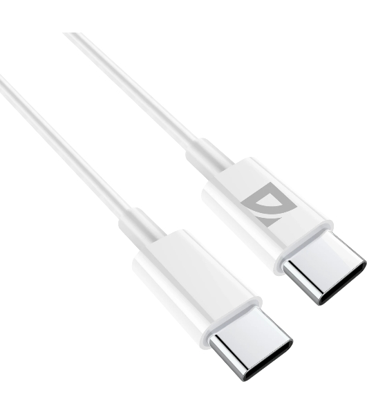 Кабель Defender USB F182 TypeC-TypeC 1м, 30 Вт, PD,TPE,белый