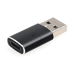 Переходник USB3.1 Cablexpert A-USB3.1-AMCF, AM/Type-C(F), 5 Гбит/с, QC3.0, метал.корпус, Pro, черный, пакет, фото 1