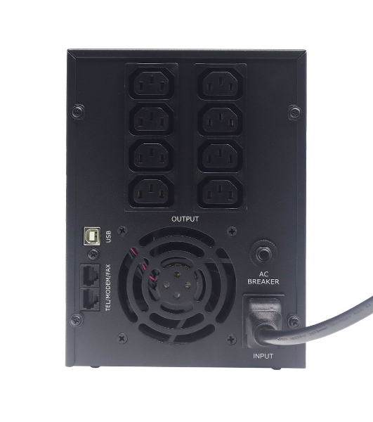 Источник бесперебойного питания (ИБП) Raskat HIL-3000VA (3000VA, 1800Вт, 8xIEC320, LCD, USB type-B, 2xRJ-45)