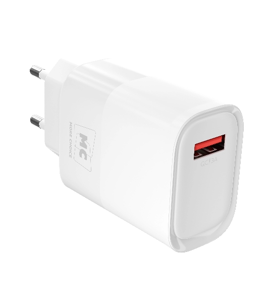 Сетевое зарядное устройство MORE CHOICE (4620202553423) NC09m 1USB 3.0A QC3.0 15W, белый
