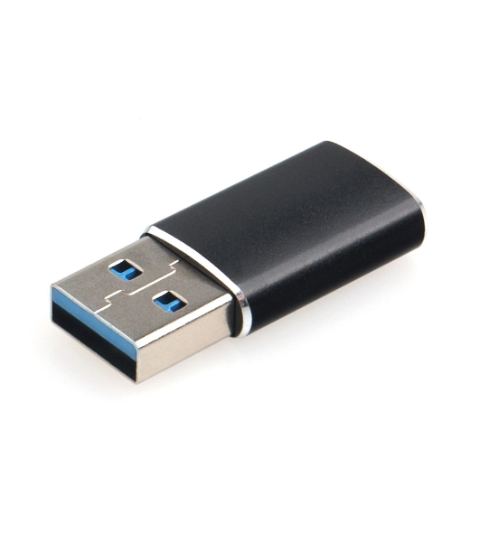 Переходник USB3.1 Cablexpert A-USB3.1-AMCF, AM/Type-C(F), 5 Гбит/с, QC3.0, метал.корпус, Pro, черный, пакет