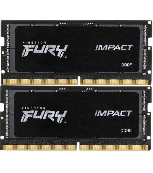 Оперативная память Kingston Fury Impact, DDR5, 64GB (2x32GB), 4800MHz, CL38, SO-DIMM