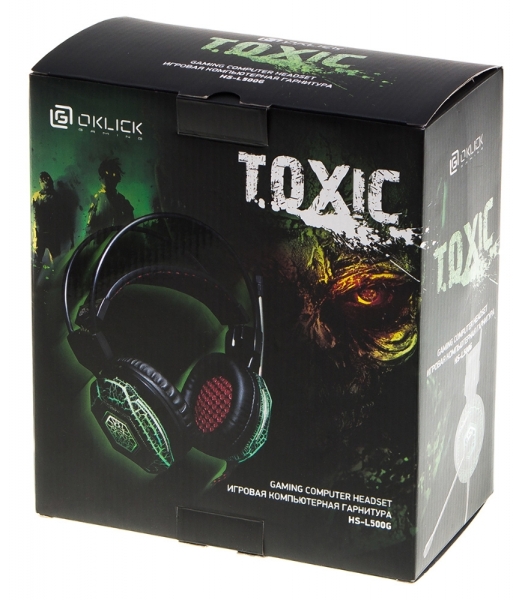 Гарнитура Oklick HS-L500G зелёный/чёрный, проводная, USB/3.5 мм