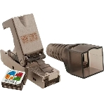 Коннектор Suprlan 10-0240-1, STP cat.6a RJ45 с защитным колпачком, серый, фото 1