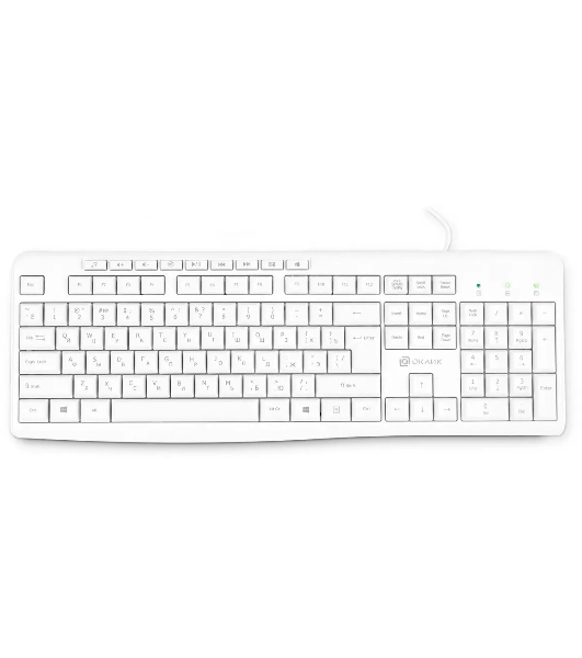 Клавиатура Oklick 305M проводная, USB Type-A, белый