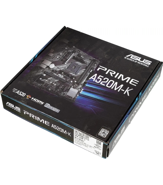 Материнская плата ASUS PRIME A520M-K, AM4, AMD A520, 2xDDR4, 4xSATA, 1xM.2, 1xPCIe 3.0 x16, 1xPCIe x1, 1xHDMI, 1xVGA, 1x 1Gb LAN, 2xUSB-A 2.0, 4xUSB-A 3.2 Gen 1, 3x3.5 мм, 7.1, mATX