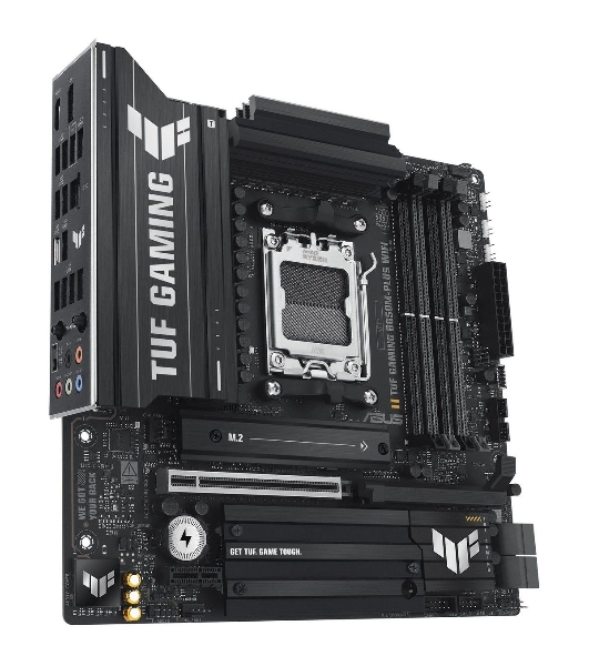 Материнская плата ASUS TUF GAMING B850M-PLUS WIFI, AM5, AMD B850, 4xDDR5, 4xSATA, 3xM.2, 1xPCIe 4.0 x16, 1xHDMI, 1xDP, 1x 2.5Gb LAN, 1xUSB-C 20Gbps, 3xUSB-A 10Gbps, 4xUSB-A 5Gbps, 4xUSB-A 2.0, 7.1, micro-ATX