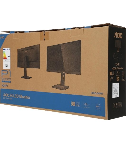 Монитор 24' AOC X24P1 IPS 1920x1200, 60 Гц, 4 мс, 16:10, 300 кд/м2, 1xHDMI, 1xDP, 1xVGA, 1xDVI, 1x3.5 мм, черный