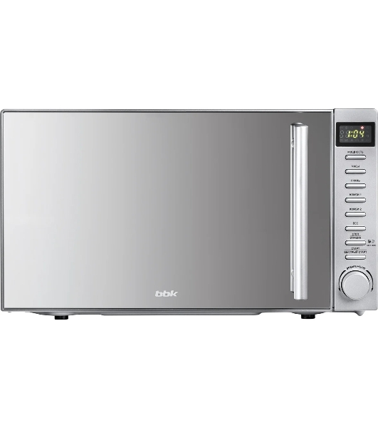 Микроволновая печь BBK 20MWG-733T/BS-M серебристый, 20 л, 700 Вт, переключатели - тактовый механизм, кнопки