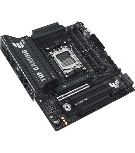 Материнская плата ASUS TUF GAMING B850M-PLUS WIFI, AM5, AMD B850, 4xDDR5, 4xSATA, 3xM.2, 1xPCIe 4.0 x16, 1xHDMI, 1xDP, 1x 2.5Gb LAN, 1xUSB-C 20Gbps, 3xUSB-A 10Gbps, 4xUSB-A 5Gbps, 4xUSB-A 2.0, 7.1, micro-ATX