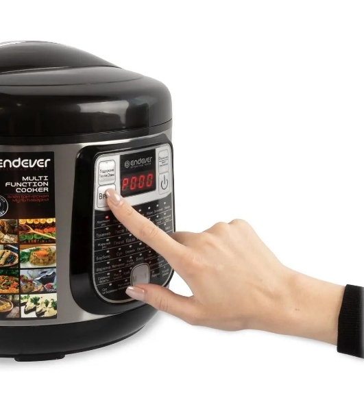 Мультиварка Endever Vita-95, мощность 1000 Вт, черный/стальной, емкость 5л, 45 авторежимов работы, книга рецептов