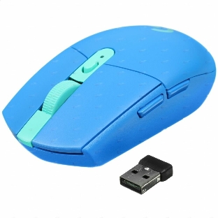 Мышь беспроводная Logitech G304 Lightspeed синий, 12000 dpi, радиоканал, USB, кнопки - 6