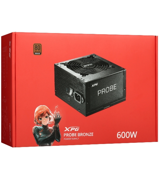 Блок питания ADATA XPG PROBE600B-BKCEU, 600Вт, 80 PLUS Bronze, 120мм, черный