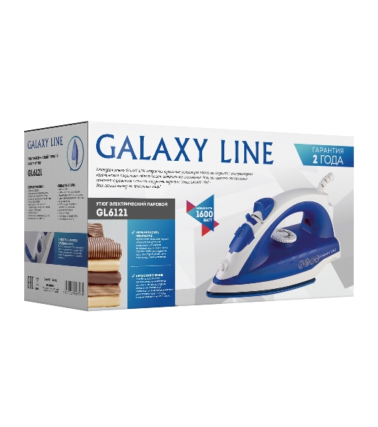 Утюг Galaxy Line GL 6121 синий, 1600 Вт, 25 г/мин, 120 г/мин, 150 мл
