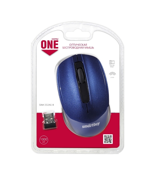 Мышь беспроводная Smartbuy ONE 332 синяя (SBM-332AG-B)