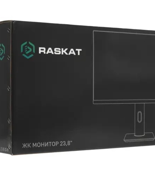 Монитор 23.8' Raskat I24F10DAP IPS 1920x1080, 100 Гц, 5 мс, 16:9, 250 кд/м2, 1xVGA, 1xHDMI, 1хDP, 2x3 Вт, черный