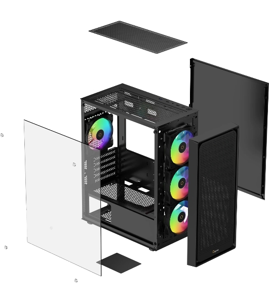 Компьютерный корпус Ocypus Gaммa C50 BK ARGb, MATX, USB 3.0*1+USB 2.0*2, FRONT 3x120мм ARGb, REAR 1x120мм ARGb