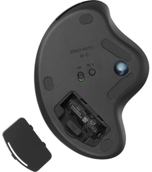 Трекбол Logitech M575S черный оптическая 2000dpi беспров. BT/Radio USB2.0 (910-007035)