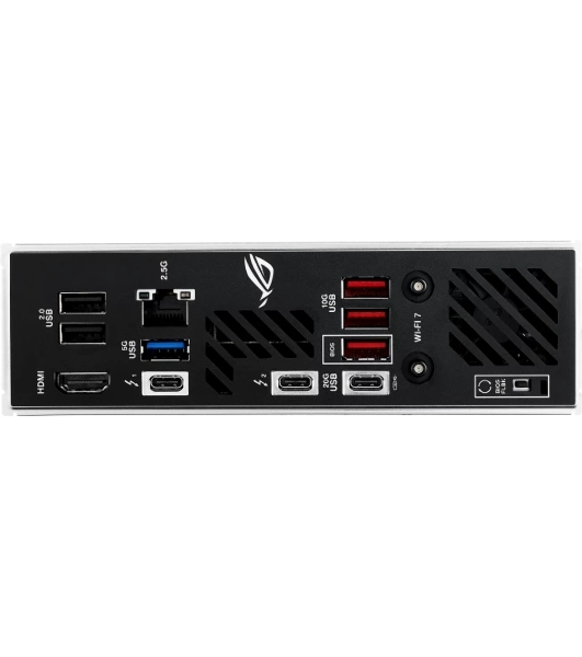 Материнская плата ASUS ROG STRIX Z890-I GAMING WIFI, LGA1851, Intel Z890, 2xDDR5, 2xSATA, 2xM.2, 1xPCI-E 5.0 x16, 1xHDMI, 2xThunderbolt 4, 1x2.5Gb LAN, 9xUSB-A, 1xUSB-C, 5.1, Mini-ITX